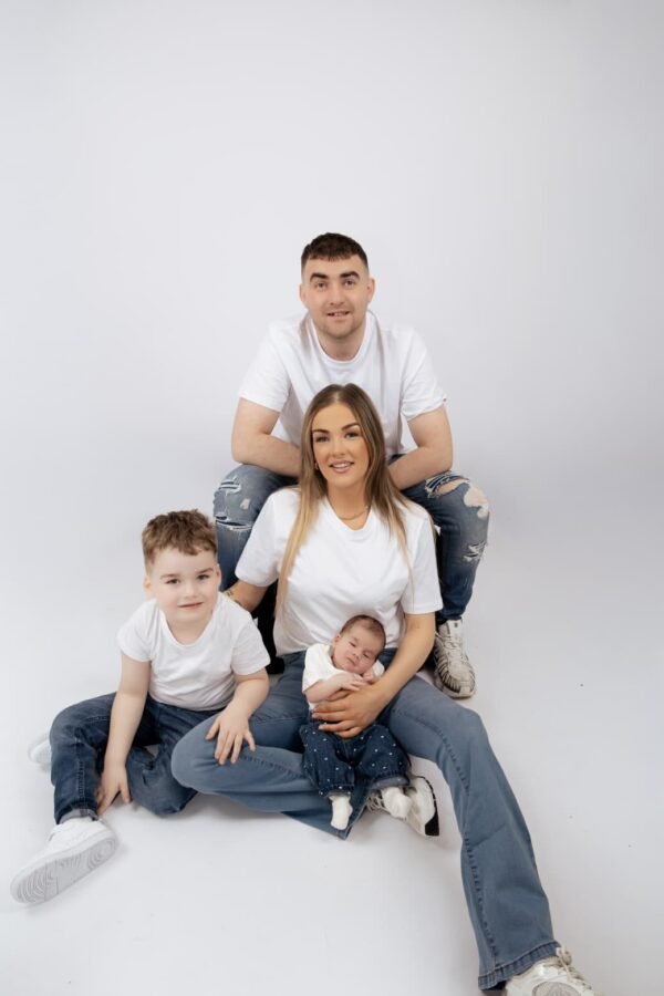 A relaxed family portrait in the studio